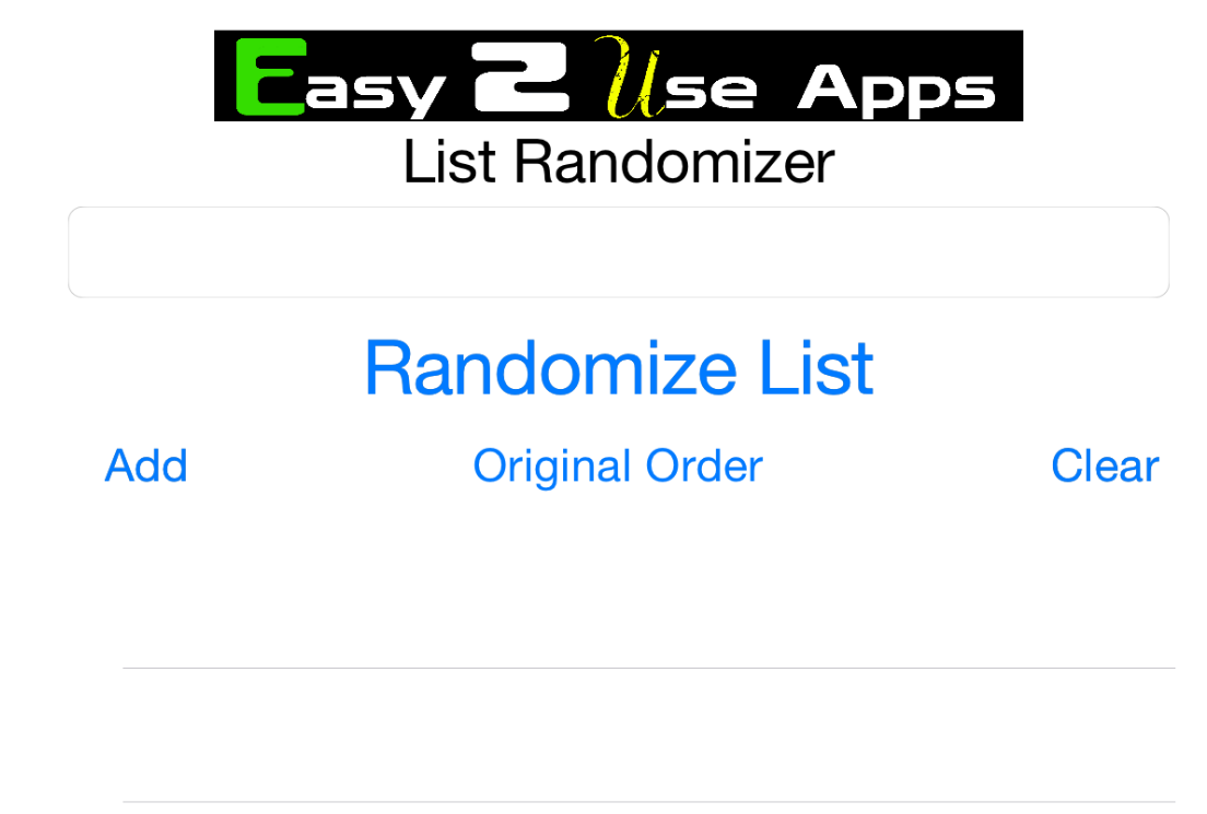 List Randomizer iPhone App